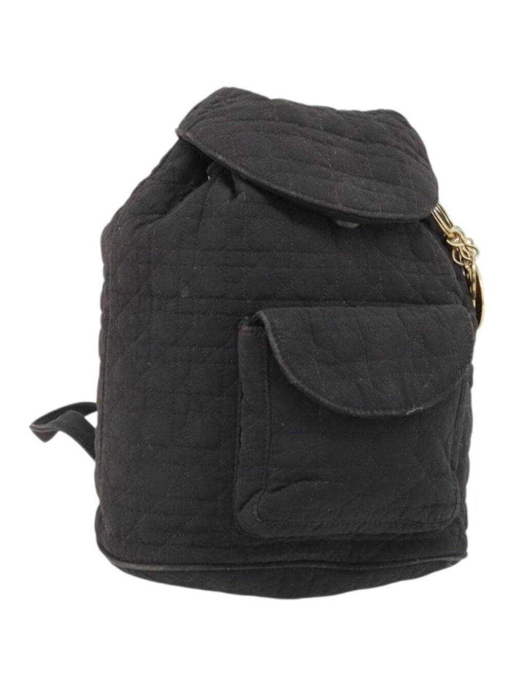 Christian Dior Lady Dior Backpack Nylon Brown Gold